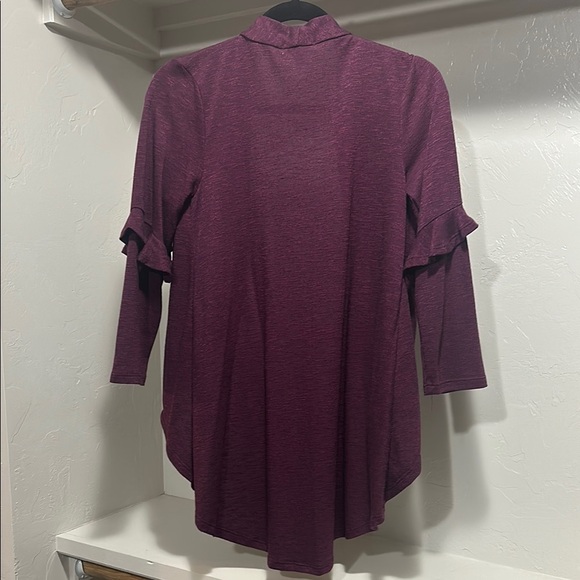 Gianni Bini Purple Camisole with Shawl Collar and Asymmetrical Hemline - Picture 4 of 4